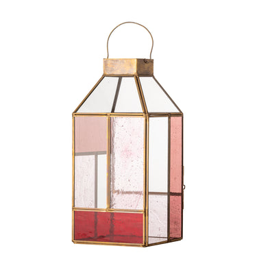 Bloomingville - Drew Lanterne, Rosa, Glas - L13 × H34 × B13 cm