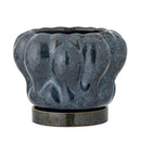Bloomingville - Hollis Urtepotte m/underskål, Blå, Stentøj - Ø20 × H16,5 cm