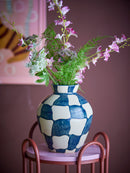 Bloomingville - Check Vase, Multifarvet, Stentøj - Ø20 × H24 cm