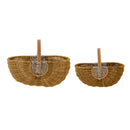 Bloomingville - Vibber Kurv, Natur, Rattan - L40 × B26 × H29/L50 × B32 × H37 cm, sæt med 2