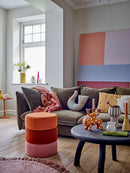 Bloomingville - Bilbao Puf, orange, polyester - Ø37 × H45 cm