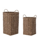 Bloomingville - Cestina Kurv, Brun, Polyrattan - Ø30 × H45/Ø34 × H55 cm, sæt med 2