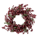 Bloomingville - Winter Berry Krans, Rød, Kunstige Blomster - Ø51 × H15 cm