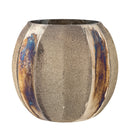 Bloomingville - Felecia Fyrfadsstage, Guld, Genanvendt Glas - Ø10 × H10 cm