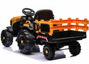 JCB El-Traktor til Børn med Anhænger, 10,8V Lithium, Fjernstyring og Lædersæde