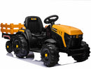 JCB El-Traktor til Børn med Anhænger, 10,8V Lithium, Fjernstyring og Lædersæde