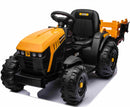 JCB El-Traktor til Børn med Anhænger, 10,8V Lithium, Fjernstyring og Lædersæde