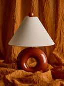 Bloomingville - Panja Bordlampe, Rød, Stentøj - Ø30 × H42 cm