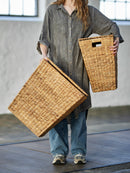 Bloomingville - Mios Vasketøjskurv, Natur, Vandhyacint - L40 × H45 × B30/L44 × H50 × B34 cm, sæt med 2