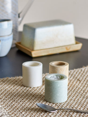 Bloomingville - Kokui Krukke, Natur, Marmor - Ø5 × H5 cm, sæt med 3