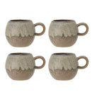 Bloomingville - Paula Kop, Multipak, Brun, Stentøj - Ø9 × H8 cm, sæt med 4