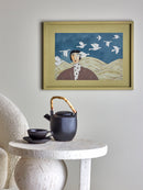 Bloomingville - Flyvielle Illustration med ramme, Multifarvet, Fyrretræ - L62 × H47 × B2,5 cm