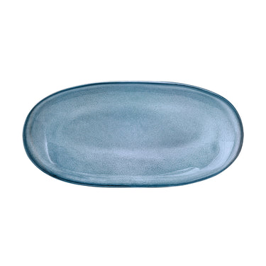 Bloomingville - Sandrine Serveringsfad, Blå, Stentøj - L34 × B16 cm
