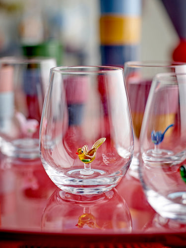 Bloomingville - Misa Drikkeglas, Multipak, Multifarvet, Glas - Ø9 × H12 cm, sæt med 4