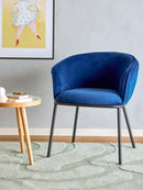 Bloomingville - Cortone Spisebordsstol, Blå, Genanvendt polyester - L60 × H76 × B63 cm