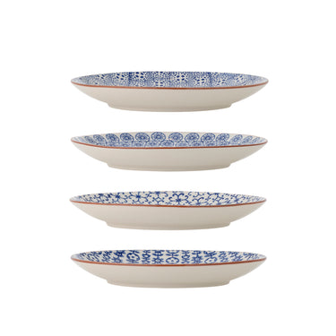 Bloomingville - Karine Tallerken, Blå, Stentøj - Ø20 × H2,5 cm, sæt med 4