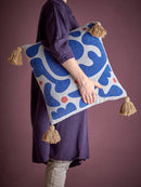 Bloomingville - Eviaya Pude, Multifarvet, Genanvendt Bomuld - L45 × B45 cm