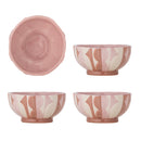 Bloomingville - Saul Skål, Rosa, Stentøj - Ø12,5 × H6 cm, sæt med 4