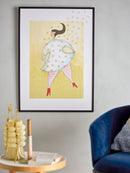 Bloomingville - Ajo Illustration med ramme, Multifarvet, Fyr - L52 × H72 × B1 cm