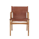 Bloomingville - Ollie Loungestol, Brun, Læder - L55 × H84 × B60 cm