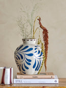 Bloomingville - Heikki Vase, Blå, Stentøj - Ø20 × H24 cm