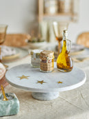 Bloomingville - Fenya Star Kagefad, Hvid, Marmor - Ø30 × H9 cm