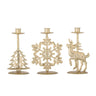 Bloomingville - Sauda Lysestage, Guld, Jern - L12 × H20 × B9,5 cm, sæt med 3