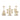 Bloomingville - Sauda Lysestage, Guld, Jern - L12 × H20 × B9,5 cm, sæt med 3