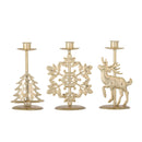 Bloomingville - Sauda Lysestage, Guld, Jern - L12 × H20 × B9,5 cm, sæt med 3