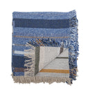 Bloomingville - Toscana Plaid, Blå, Genanvendt Bomuld - L160 × B130 cm