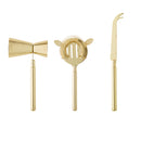 Bloomingville - Cocktail Barsæt, Guld, Rustfri Stål - L16 × B9/L17 × B6/L22 × B2,5 cm, sæt med 3