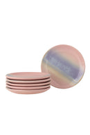 Bloomingville - Safie Tallerken, Multipak, Rosa, Stentøj - Ø15 × H2 cm, sæt med 6