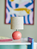 Bloomingville - Valdis Bordlampe, Rosa, Stentøj - Ø13 × H24 cm