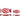 Bloomingville - Sweetie Serveringsfad, Rød, Glas - L24 × H3 × B10,5/L34 × H4 × B15 cm, sæt med 2