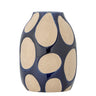 Bloomingville - Bashir Vase, Blå, Stentøj - Ø14,5 × H20 cm