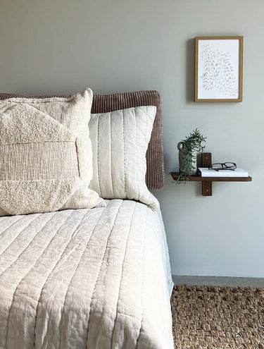 MOUD Home - SENSES quiltet beige pudebetræk - 50×70 cm