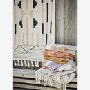 Madam Stoltz - Håndvævet Bomuldstæppe frynser 120x180cm