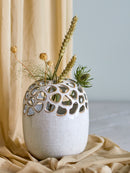 Bloomingville - Elissa Vase, Natur, Stentøj - Ø16 × H19 cm