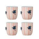 Bloomingville - Carry Kop, Rosa, Stentøj - Ø8 × H9 cm, sæt med 4