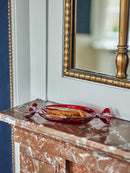 Bloomingville - Sweetie Serveringsfad, Rød, Glas - L24 × H3 × B10,5/L34 × H4 × B15 cm, sæt med 2