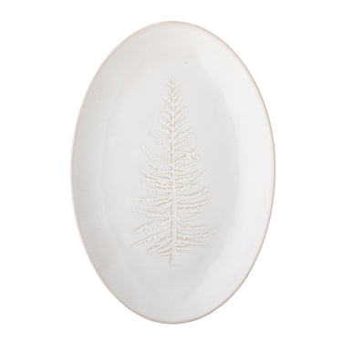 Bloomingville - Winter Serveringsfad, Natur, Stentøj - L31 × H3 × B21 cm