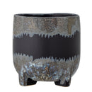 Bloomingville - Nasru Urtepotteskjuler, Sort, Stentøj - Ø15,5 × H16 cm