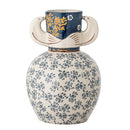 Bloomingville - Hezha Vase, Blå, Stentøj - Ø16,5 × H23,5 cm