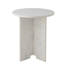 Bloomingville - Jasmia Sidebord, Hvid, Marmor - Ø46 × H53 cm