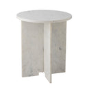 Bloomingville - Jasmia Sidebord, Hvid, Marmor - Ø46 × H53 cm
