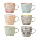 Bloomingville - Carla Krus, Multifarvet, Stentøj - Ø9,5 × H8 cm, sæt med 6