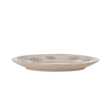 Bloomingville - Snowie Tallerken, Natur, Stentøj - Ø15,5 × H1,5 cm, sæt med 4