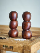 Bloomingville - Salvi Salt & Peberkværn, Brun, Akacie - Ø6,5 × H17 cm, sæt med 2