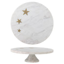 Bloomingville - Fenya Star Kagefad, Hvid, Marmor - Ø30 × H9 cm