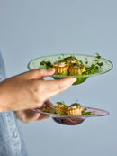 Bloomingville - Sunil Tallerken, Multifarvet, Glas - Ø19,5 × H3 cm, sæt med 2